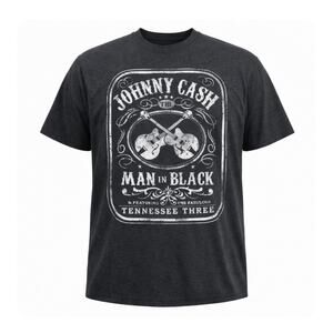 Johnny Cash Man in Black Short Sleeve T-Shirt Unisex XL Gray